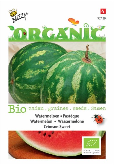 Watermeloen Crimson Sweet BIO (Citrullus lanatus) 25 zaden BU